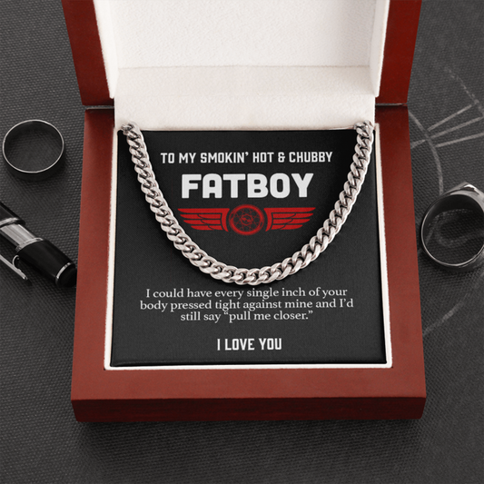 To My Smokin' hot & chubby Fatboy Biker Necklace - Pull Me Closer Cuban Link Chain Necklace LX342I
