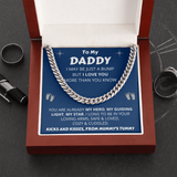Dad Necklace To My Daddy from the Bump, Birthday Gift for Dad, Fatherr's Day Gift, Necklace for Daddy, Cuban Link Chain Necklace