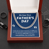 First Father's Day Necklace Gift - My favorite is watching you being an amazing new dad everyday - Cuban Chain from Wife LX132F