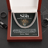 Pamaheart- To my Son - Stand tall from Mum - Cuban Link Chain, Gift For Man, Husband, Gift For Birthday, Christmas