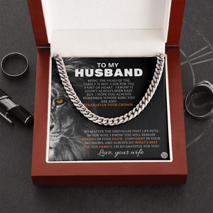 Necklace To Husband From Wife, Perfect for Father's Day, Anniversary, Birthday Gift, Cuban Link Chain Necklace