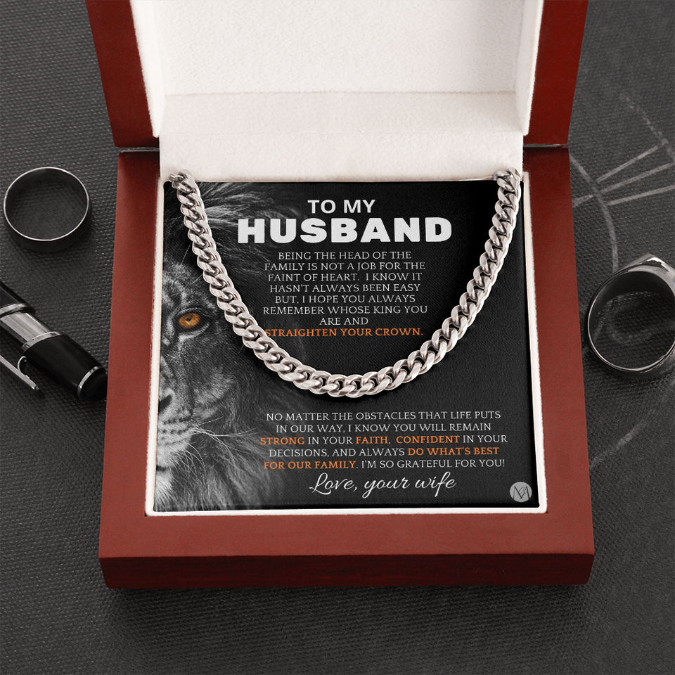 Necklace To Husband From Wife, Perfect for Father's Day, Anniversary, Birthday Gift, Cuban Link Chain Necklace
