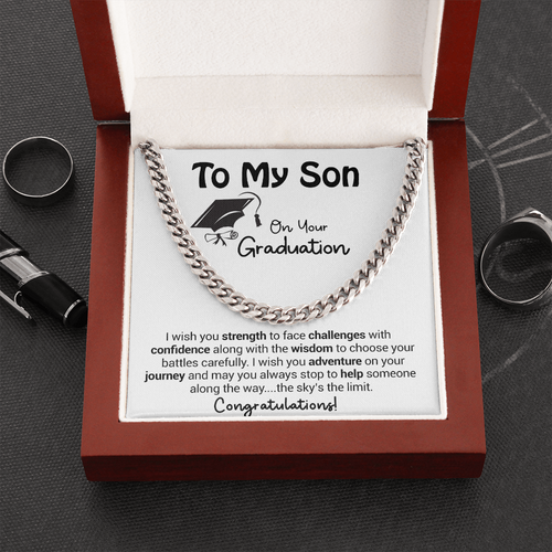 To My Son On Your Graduation - I Wish You Strength - Cuban Link Chain