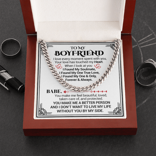 To My Boyfriend - I Love Every Moment Spent With You - Cuban Link Necklace, Cuban Link Chain