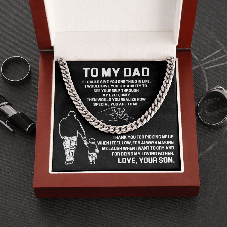 Dad Thank You For Being My Loving Father | Cuban Link Chain