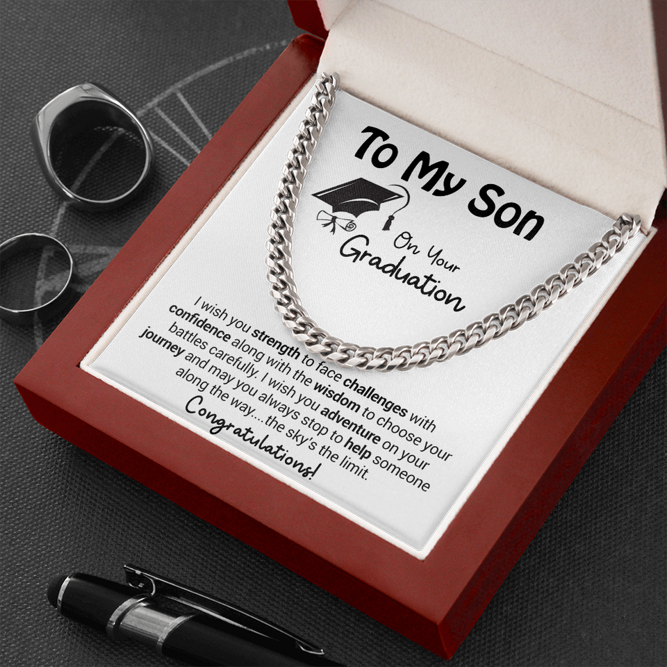 To My Son On Your Graduation - I Wish You Strength - Cuban Link Chain