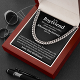 To My Boyfriend Cuban Link Chain, Gift for Boyfriend, Romantic Gift for Him, Christmas Birthday Valentines Day for Men