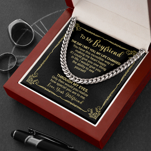 To My Boyfriend - The Day I Met You My Life Changed - Cuban Link Necklace, Cuban Link Chain