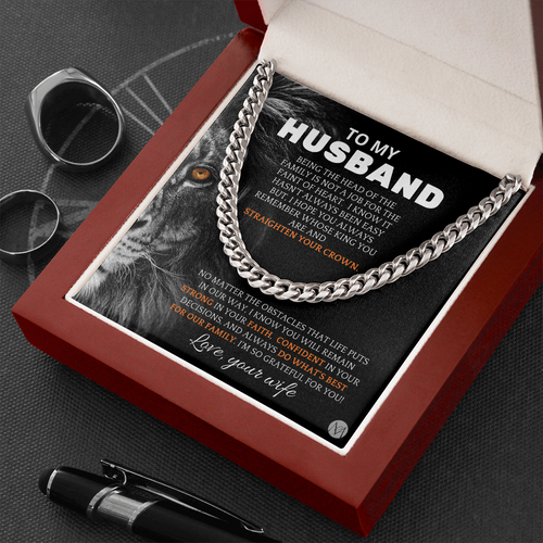Necklace To Husband From Wife, Perfect for Father's Day, Anniversary, Birthday Gift, Cuban Link Chain Necklace