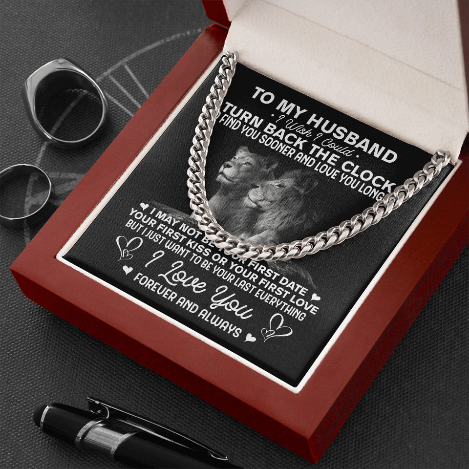 To My Husband Cuban Link Chain Gift, Anniversary Gift for Husband, Gift Ideas for Husband, Christmas Valentines Gift Ideas