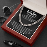 To My Man I Choose You Cuban Link Chain Necklace, Best Jewelry Gifts for Men, Boyfriend Husband Gift, Anniversary Gifts Romantic, Valentines Christmas Gift Ideas