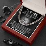 To My Son - Never Fear That You Are Alone - Cuban Link Necklace, Cuban Link Chain