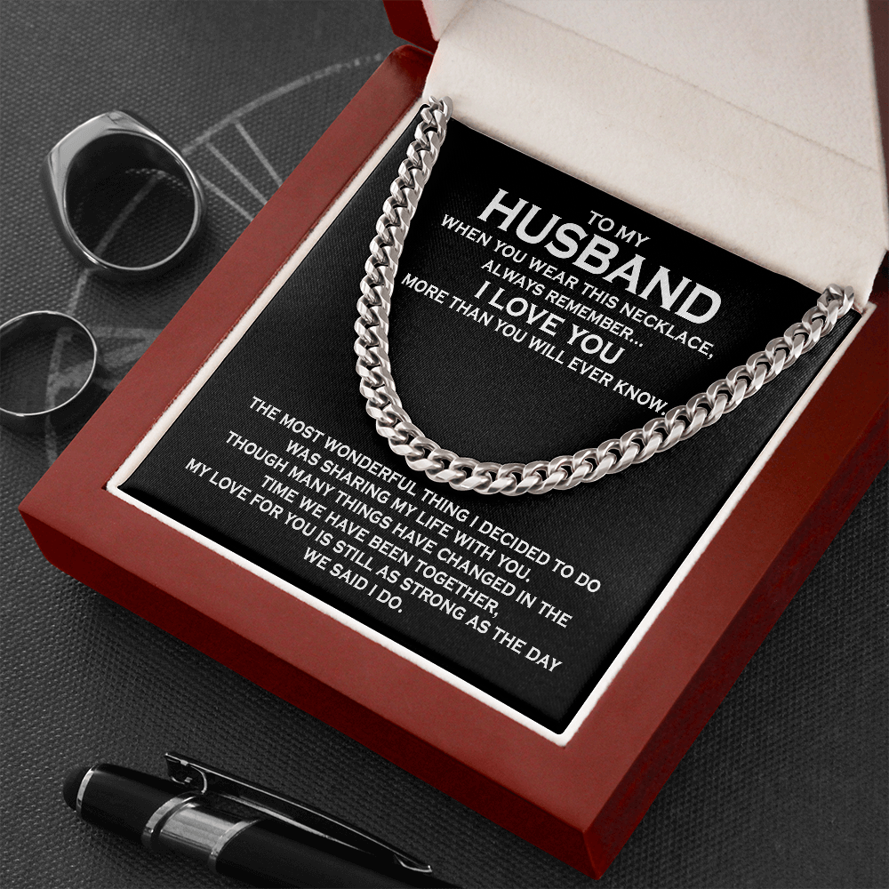 Husband Cuban Link Chain, Gift Ideas for Him, Christmas Gift For Man