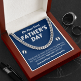 First Father's Day Necklace Gift - My favorite is watching you being an amazing new dad everyday - Cuban Chain from Wife LX132F