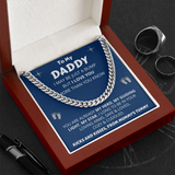 Dad Necklace To My Daddy from the Bump, Birthday Gift for Dad, Fatherr's Day Gift, Necklace for Daddy, Cuban Link Chain Necklace