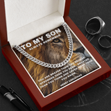 To My Son Lion Necklace - Always remember You are Braver Than You Believe Merry Christmas Cuban Link Chain Necklace LX342P