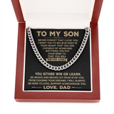 To My Son - Never Forget That I Love You - Cuban Chain Necklace, Cuban Link Chain