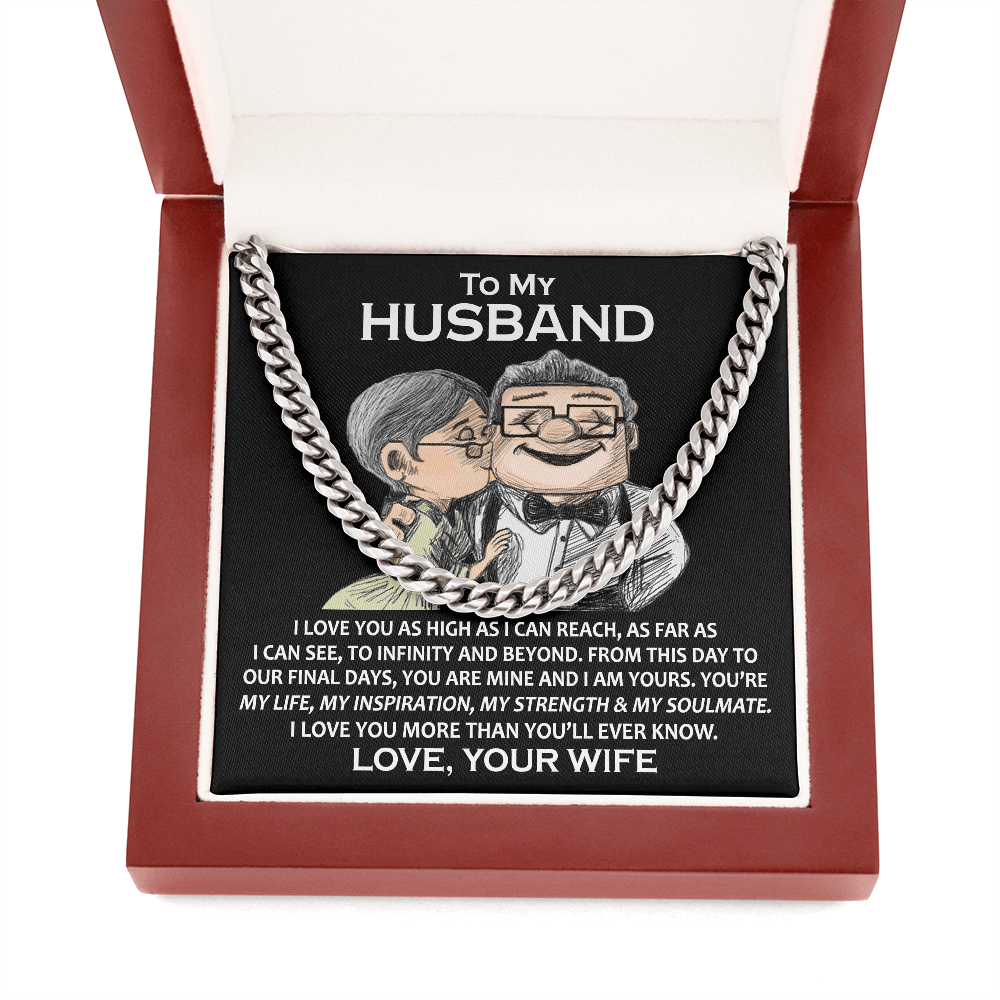 Husband Cuban Link Chain, Gift for Husband Anniversary, Romantic Gift for Him