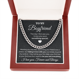 Pamaheart- To my Boyfriend - Meeting you was fate - Cuban Link Chain Necklace, Gift For Man, Husband, Gift For Birthday, Christmas