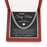 To my Sexy Man - You take care of me - Cuban Link Chain Necklace, Gift For Man, Husband, Gift For Birthday, Christmas
