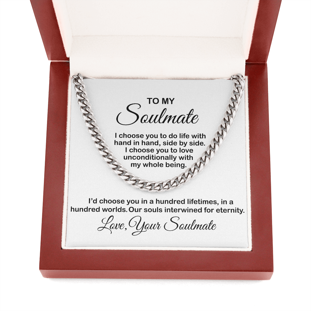 Necklace for Soulmate, Husband, Boyfriend - I Choose You To Do Life With, Birthday Gift, Necklace Anniversary, Cuban Link Chain Necklace