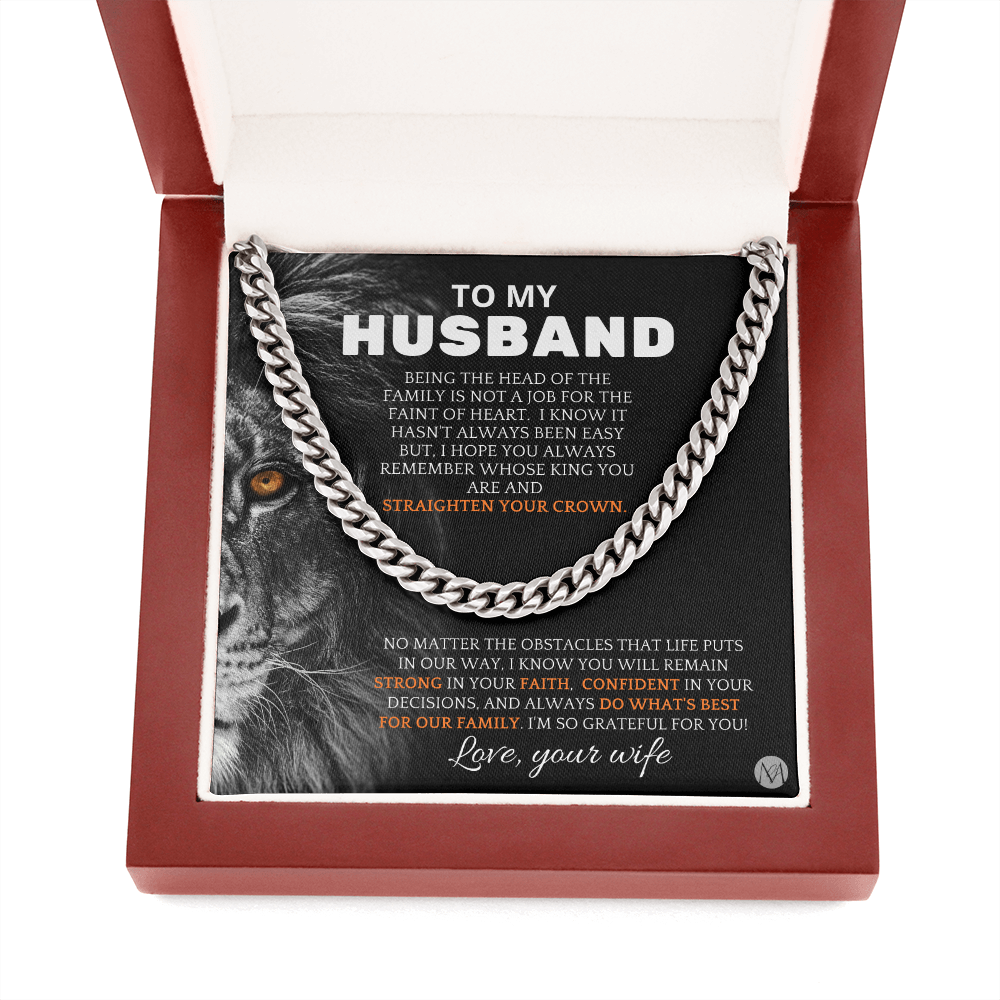 Necklace To Husband From Wife, Perfect for Father's Day, Anniversary, Birthday Gift, Cuban Link Chain Necklace