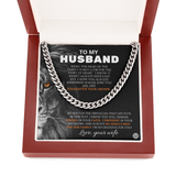 Necklace To Husband From Wife, Perfect for Father's Day, Anniversary, Birthday Gift, Cuban Link Chain Necklace