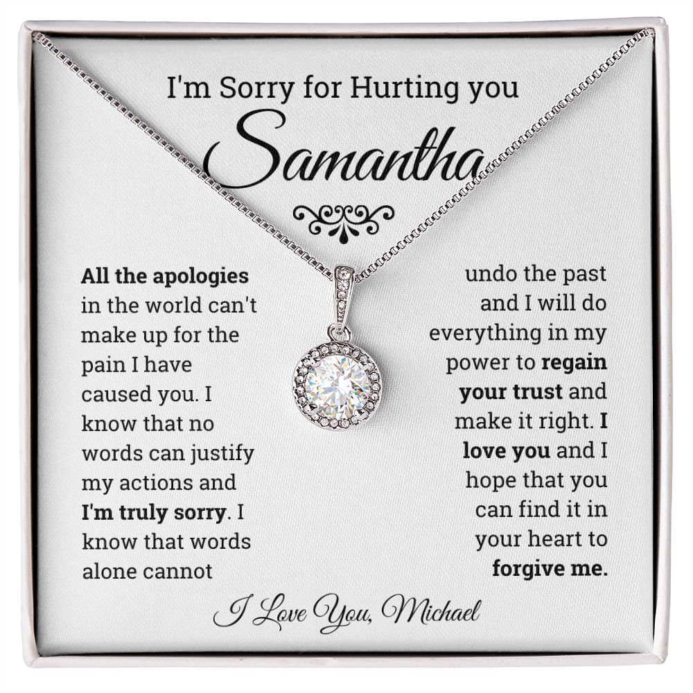 Personalized I'm Sorry for Hurting You- Eternal Hope Necklace, Apology Gift for her