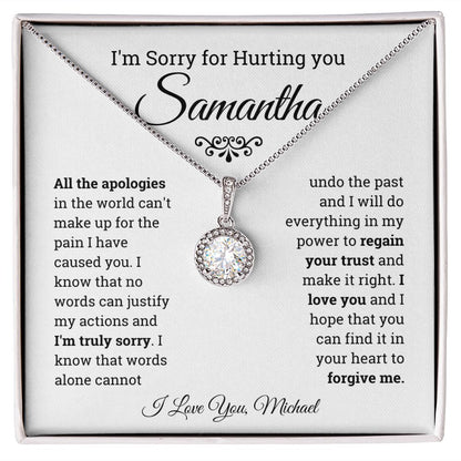 Personalized I'm Sorry for Hurting You- Eternal Hope Necklace, Apology Gift for her