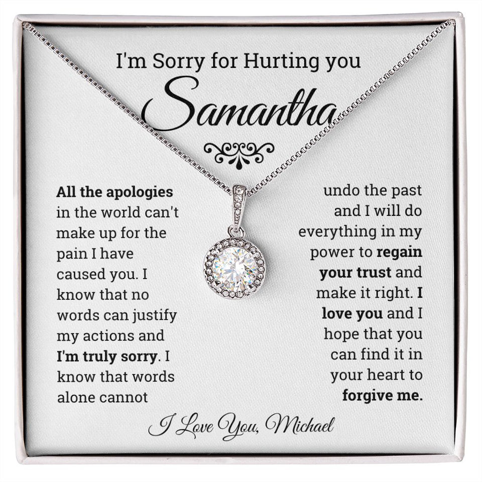 Personalized I'm Sorry for Hurting You- Eternal Hope Necklace, Apology Gift for her