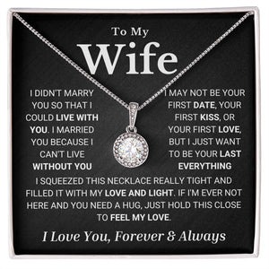 Wife Soulmate Necklace - I Can't Live Without You - Eternal Hope Necklace, Necklace for Valentine's Day, Gift for Wife