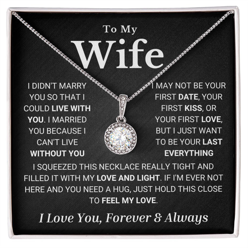 Wife Soulmate Necklace - I Can't Live Without You - Eternal Hope Necklace, Necklace for Valentine's Day, Gift for Wife