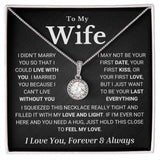 Wife Soulmate Necklace - I Can't Live Without You - Eternal Hope Necklace, Necklace for Valentine's Day, Gift for Wife