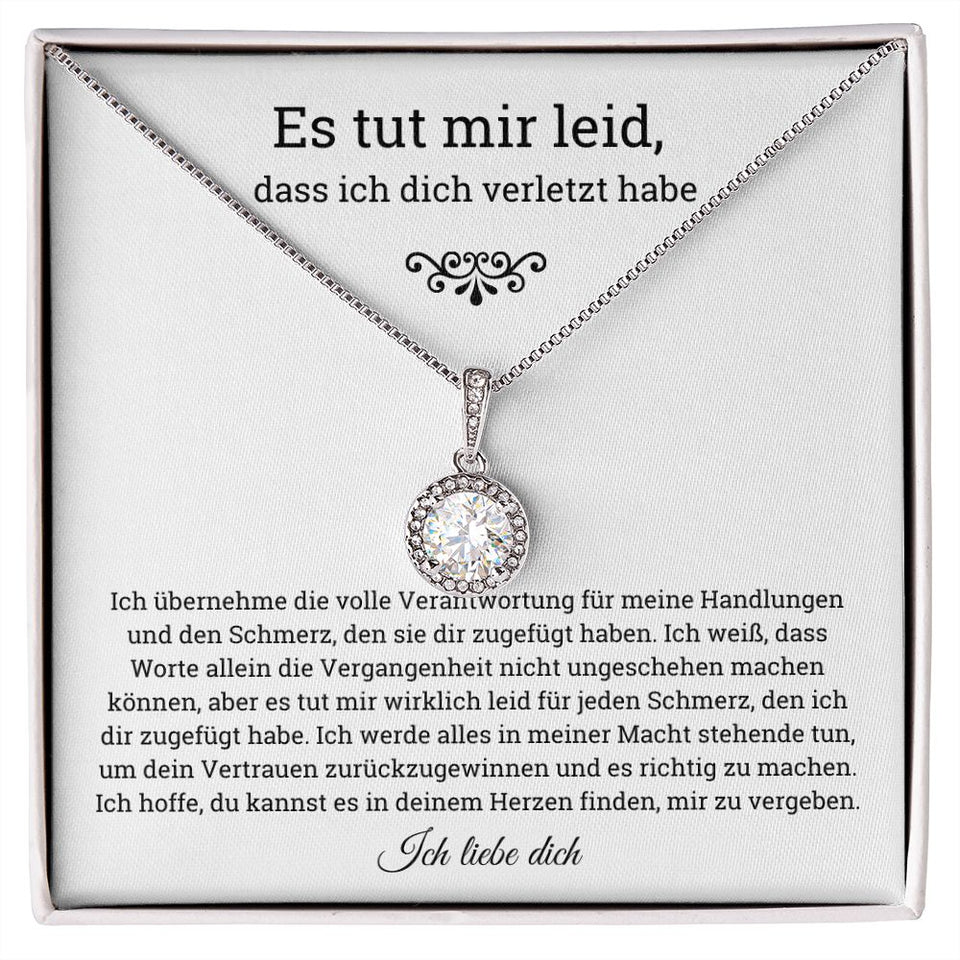 German Es tut mir leid Eternal Hope Necklace, Im sorry for hurting you , Apology, forgiveness gift, es tut mir leid geschenk