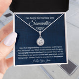 I'm Sorry for Hurting you- Eternal Hope Necklace, Apology Gift for her-Blue