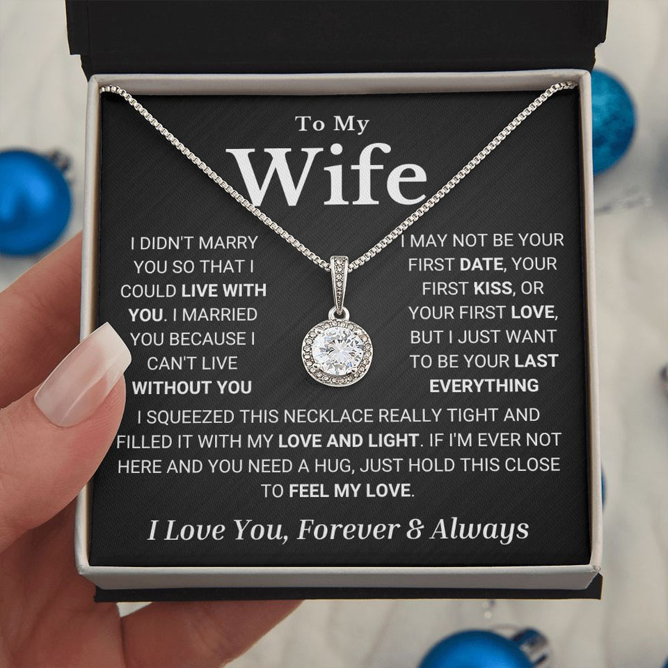 Wife Soulmate Necklace - I Can't Live Without You - Eternal Hope Necklace, Necklace for Valentine's Day, Gift for Wife