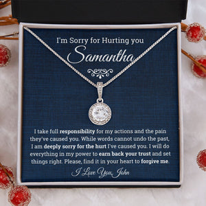 I'm Sorry for Hurting you- Eternal Hope Necklace, Apology Gift for her-Blue