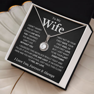 Wife Soulmate Necklace - I Can't Live Without You - Eternal Hope Necklace, Necklace for Valentine's Day, Gift for Wife