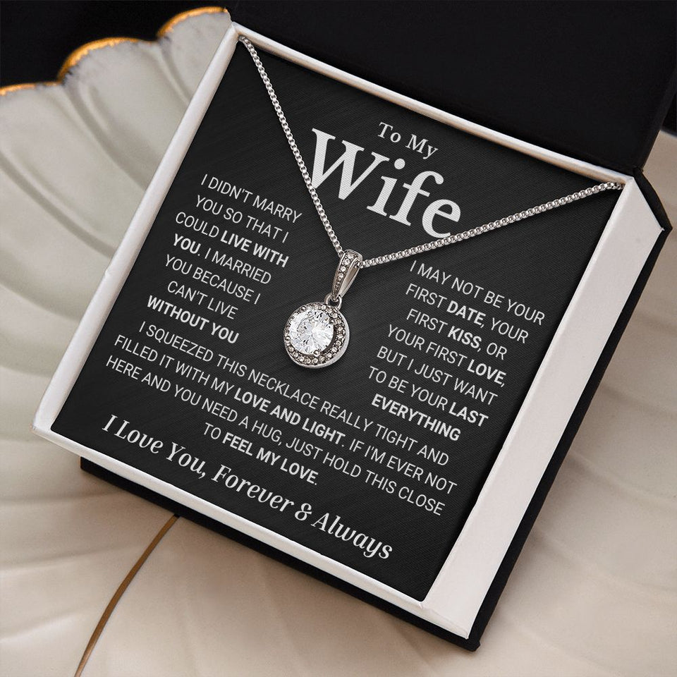 Wife Soulmate Necklace - I Can't Live Without You - Eternal Hope Necklace, Necklace for Valentine's Day, Gift for Wife