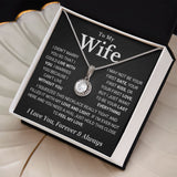 Wife Soulmate Necklace - I Can't Live Without You - Eternal Hope Necklace, Necklace for Valentine's Day, Gift for Wife