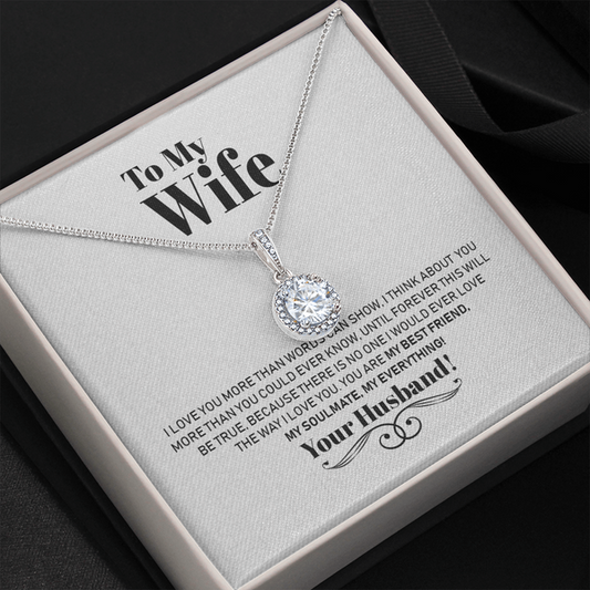 To My Wife Necklace Gift - I Love You More Than Words Can Show Eternal Hope Necklace LX025E