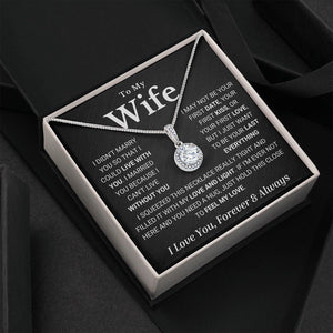 Wife Soulmate Necklace - I Can't Live Without You - Eternal Hope Necklace, Necklace for Valentine's Day, Gift for Wife