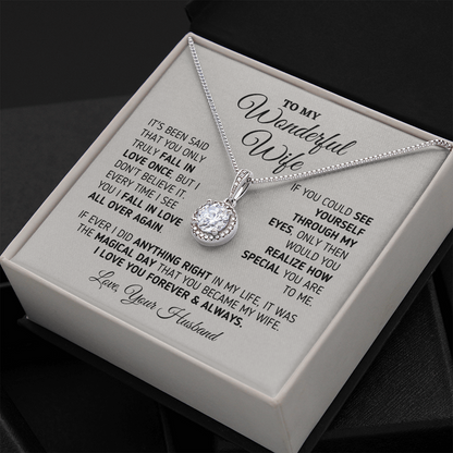 To My Wonderful Wife Eternal Hope Necklace Every Time I See You I fall In Love All Over Again LX015O