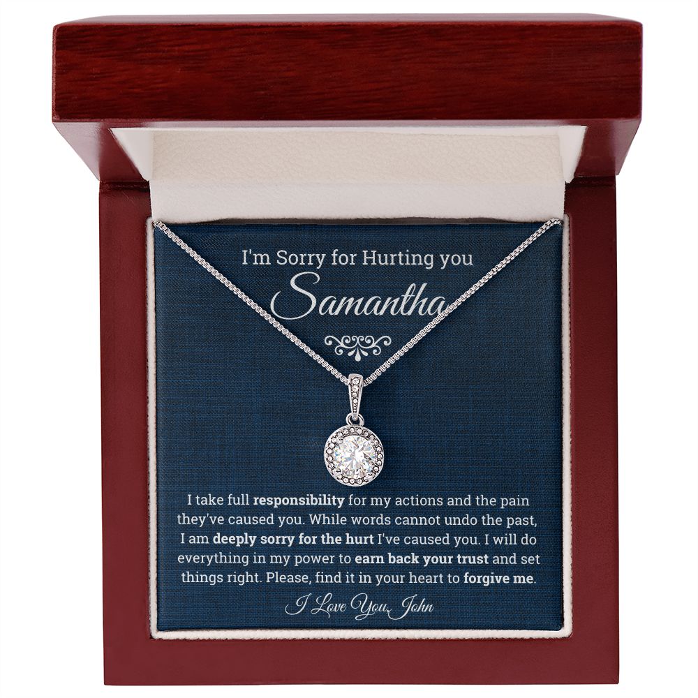 I'm Sorry for Hurting you- Eternal Hope Necklace, Apology Gift for her-Blue
