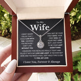 Wife Soulmate Necklace - I Can't Live Without You - Eternal Hope Necklace, Necklace for Valentine's Day, Gift for Wife