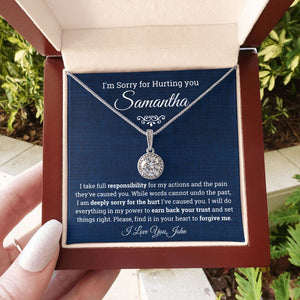 I'm Sorry for Hurting you- Eternal Hope Necklace, Apology Gift for her-Blue