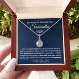 I'm Sorry for Hurting you- Eternal Hope Necklace, Apology Gift for her-Blue