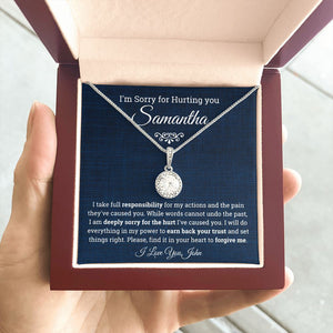 I'm Sorry for Hurting you- Eternal Hope Necklace, Apology Gift for her-Blue