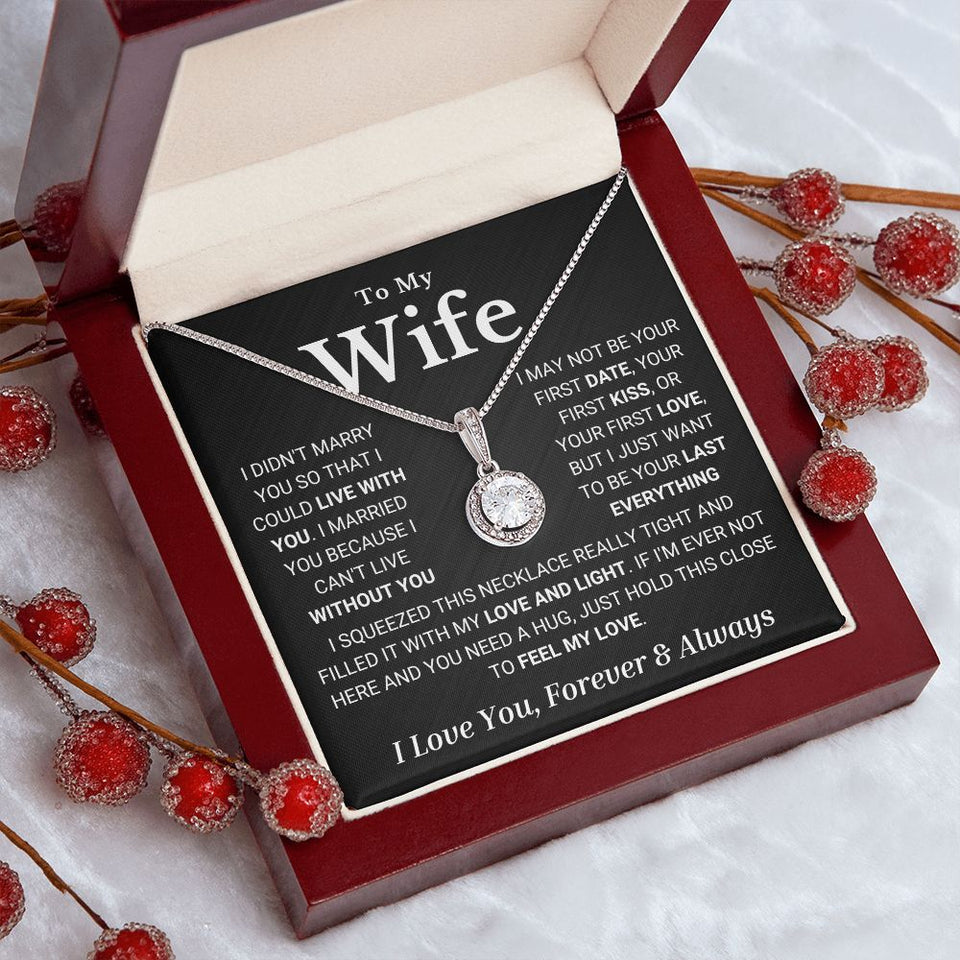 Wife Soulmate Necklace - I Can't Live Without You - Eternal Hope Necklace, Necklace for Valentine's Day, Gift for Wife