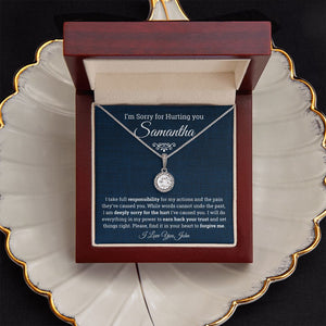 I'm Sorry for Hurting you- Eternal Hope Necklace, Apology Gift for her-Blue